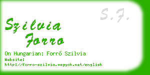 szilvia forro business card