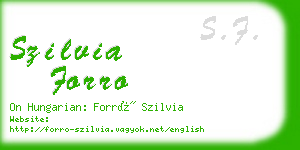 szilvia forro business card